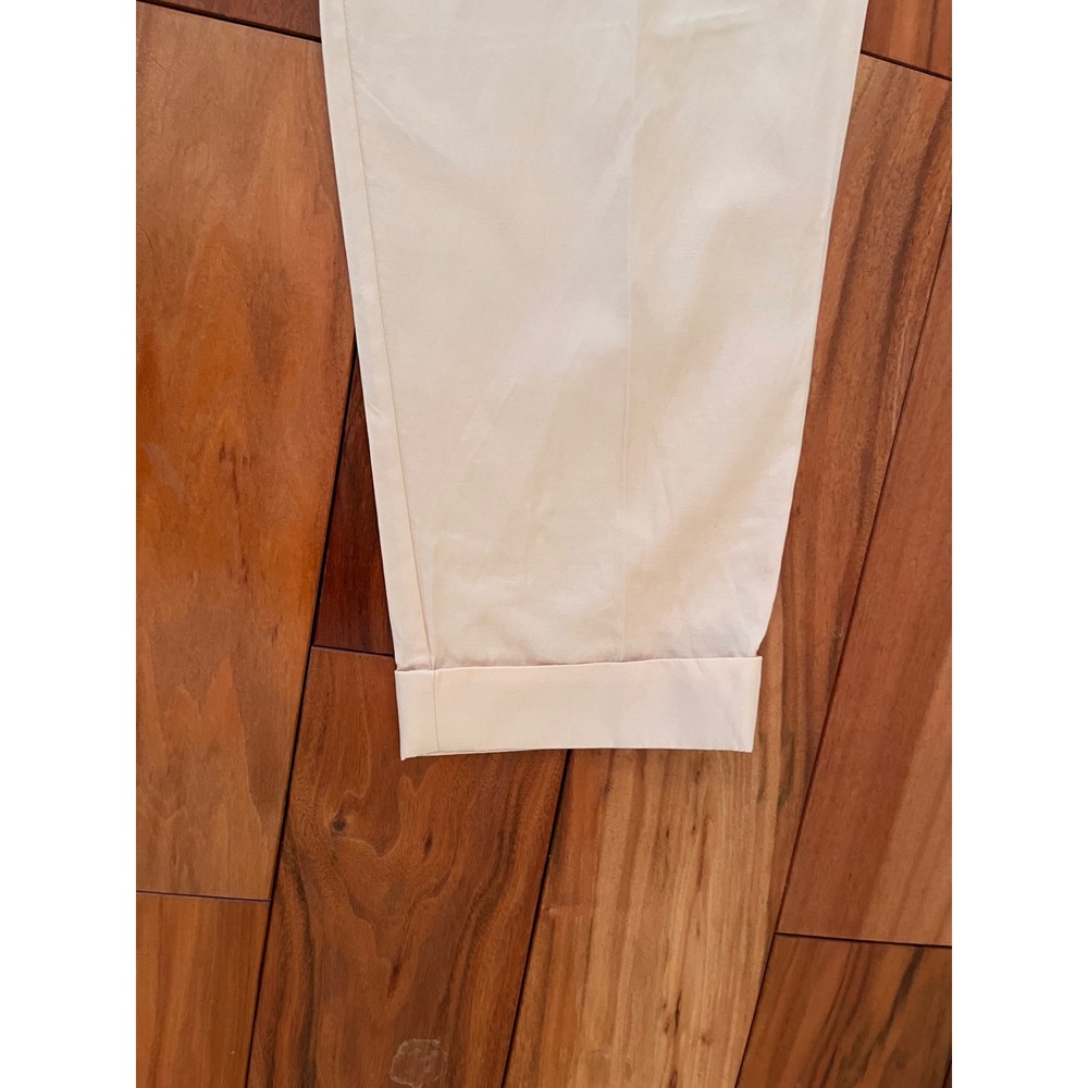 COS Peach Cupro Cotton Pleated Tapered Trousers Cuffed Pants Womens 6 - Picture 8 of 10